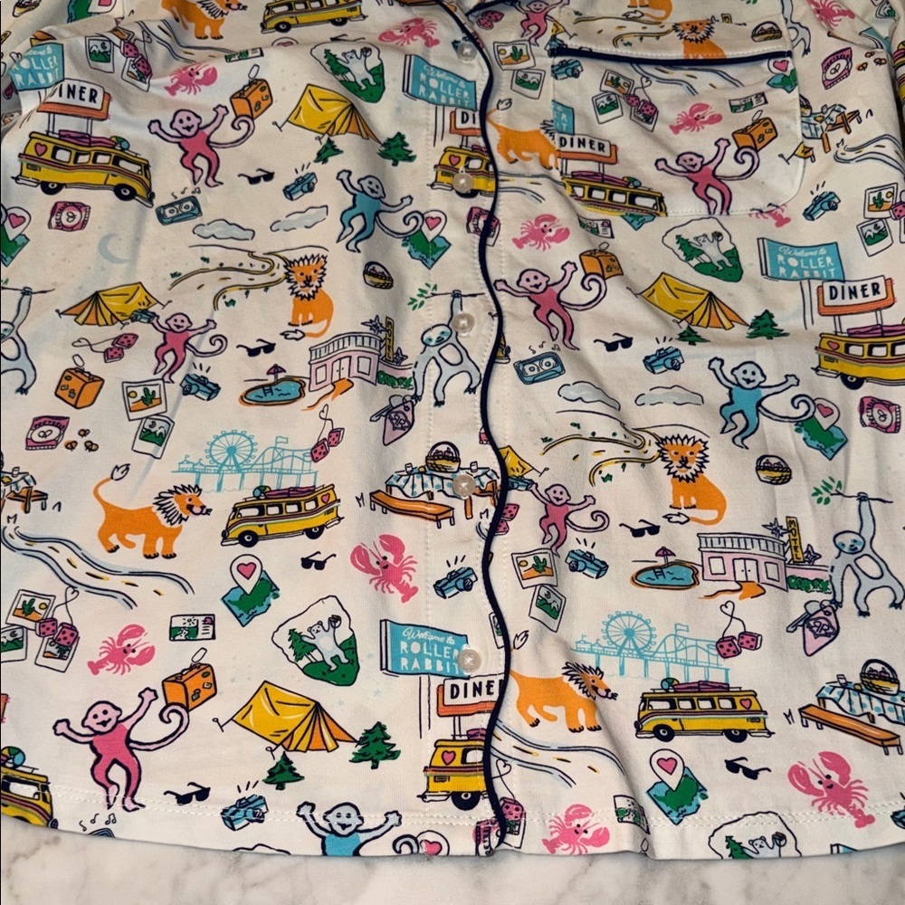 Roller Rabbit x Target Women’s Roadtrip Long Sleeve Multicolor Pajama Set XXS - Picture 5 of 13